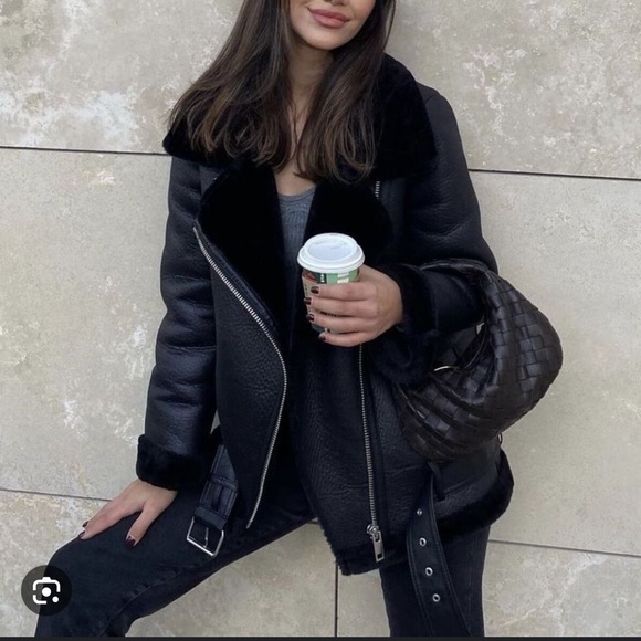 Faux Shearling Moto Jacket - Picture 2 of 4